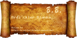 Brückler Bianka névjegykártya